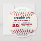 Honkbal Verjaardag Ronde uitnodiging (Voorkant)