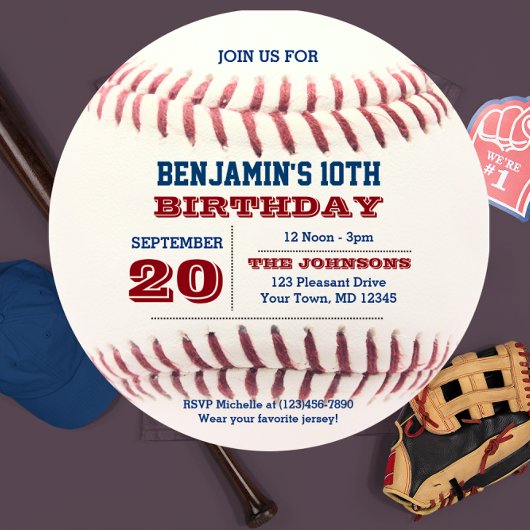 Honkbal Verjaardag Ronde uitnodiging