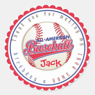 Honkbal Verjaardag Stickers