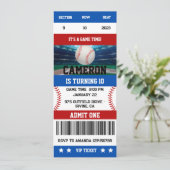 Honkbal Verjaardag Ticket Uitnodiging (Staand voorkant)