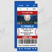 Honkbal Verjaardag Ticket Uitnodiging (Voorkant / Achterkant)