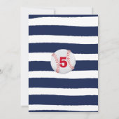 Honkbal Verjaardag Uitnodiging Baseball 5e Verjaar (Achterkant)