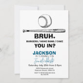 Honkbal verjaardag Uitnodiging - Elke leeftijd (Voorkant)