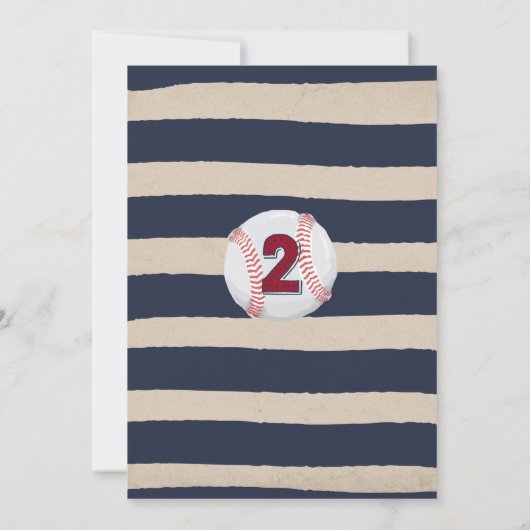 Honkbal Verjaardag Uitnodiging Honkbal 2e Verjaard (Achterkant)