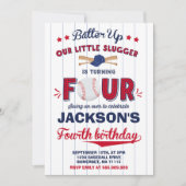 Honkbal Verjaardag Uitnodiging Honkbal 4e Verjaard (Voorkant)