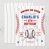 Honkbal Verjaardag Uitnodiging, Honkbal Uitnodigen Kaart (Voorkant / Achterkant)
