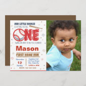 Honkbal Verjaardag Uitnodiging met foto (Voorkant / Achterkant)