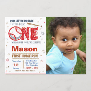 Honkbal Verjaardag Uitnodiging met foto