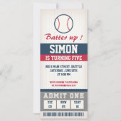 Honkbal Verjaardag Uitnodiging Verjaardag Party Bo (Voorkant)