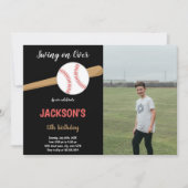 Honkbal Verjaardag Uitnodigingen met Foto (Voorkant)