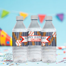 Honkbal Verjaardag Waterfles Label Etiket