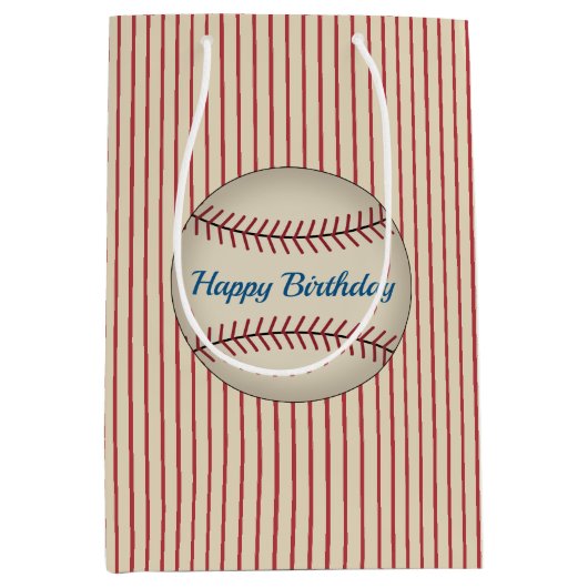  honkbal verjaardagscadeauzak medium cadeauzakje (Voorkant)