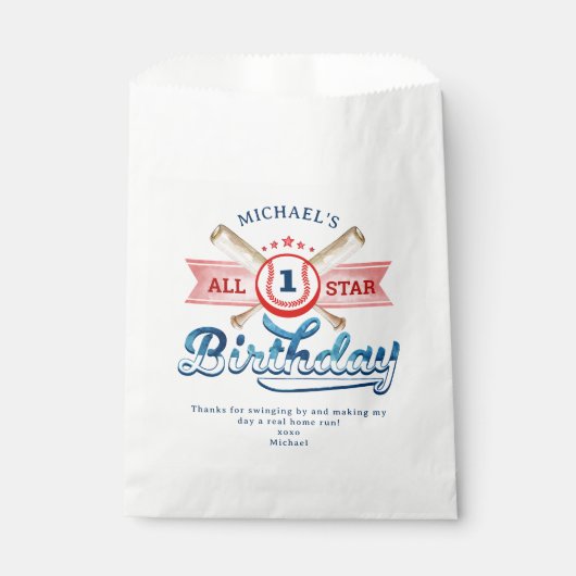 Honkbal Verjaardagsfeest Bedankt Favoriete tas Bedankzakje (Voorkant)