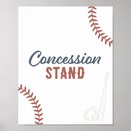 Honkbal Verjaardagsfeest Concessie Stand Poster (Voorkant)