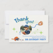 Honkbal Verjaardagsfeest Foto Dank u kaart (Voorkant)