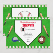 Honkbal verjaardagsfeest thuisplaat dank je kaart (Voorkant / Achterkant)