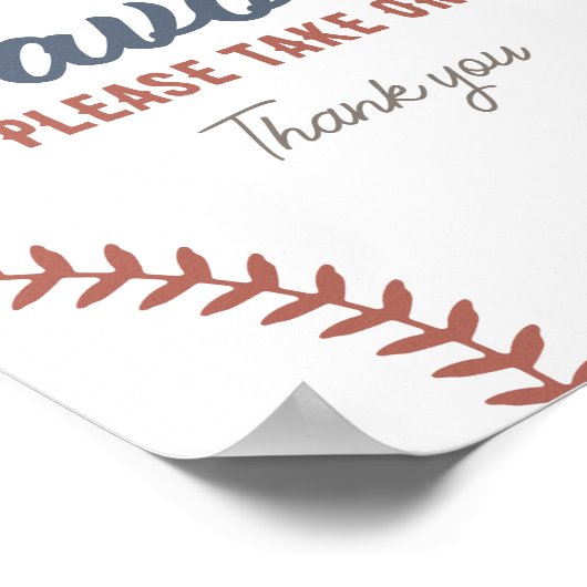 Honkbal Verjaardagsfeestgunsten teken Poster (Hoek)