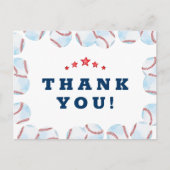 Honkbal verjaardagsfeestje bedankkaart  briefkaart (Voorkant)