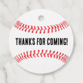 Honkbal Verjaardagsfeestje Custom Bedankt Bericht Bedankjes Labels (Voorkant)