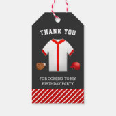 Honkbal verjaardagsfeestje dank je wel gunst cadeaulabel (Achterkant)