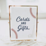 Honkbal Verjaardagsfeestje Kaarten en geschenken Poster<br><div class="desc">Douchen verjaardagsgasten waar hun kaarten en geschenken te laten met dit honkbal thema teken.</div>