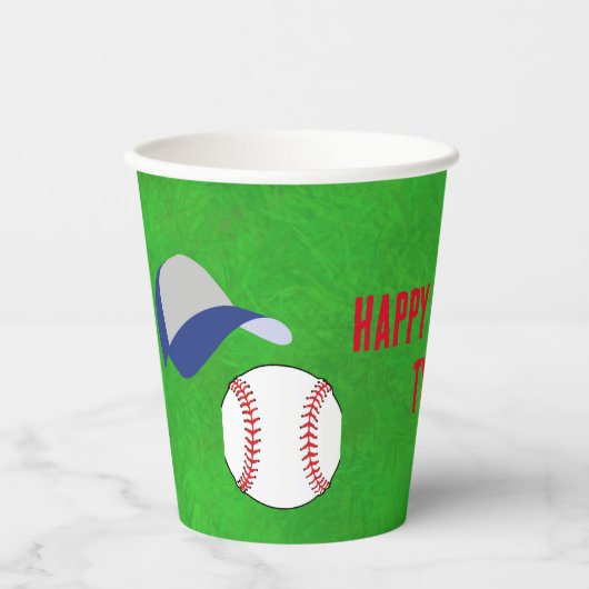 Honkbal Verjaardagsfeestje Papier Cup Papieren Bekers (Voorkant)