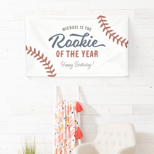 Honkbal Verjaardagsfeestje Rookie van het Jaar Spandoek (Insitu)