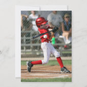 Honkbal Verjaardagsfeestuitnodiging met Foto Kaart (Achterkant)