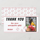 Honkbal verjaardagsfoto kinderen bedankkaart (Voorkant / Achterkant)