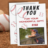 Honkbal verjaardagsfoto kinderen bedankkaart