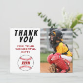 Honkbal Verjaardagsfoto Kinderen Honkbal Bedankkaart (Staand voorkant)