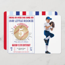 Honkbal verjaardagsfoto uitnodiging