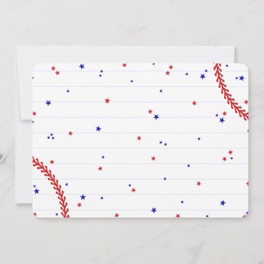 Honkbal verjaardagsfoto uitnodiging (Achterkant)