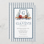 Honkbal verjaardagsuitnodiging kaart (Voorkant / Achterkant)