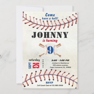 Honkbal verjaardagsuitnodiging voor jongen met fot kaart