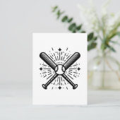 honkbal vintage briefkaart (Staand voorkant)