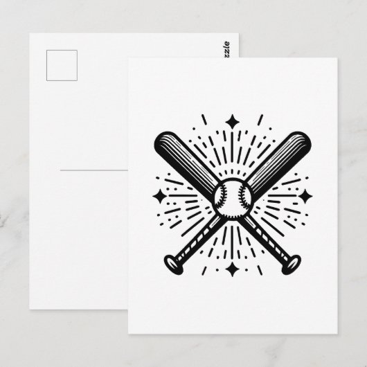 honkbal vintage briefkaart (Voorkant / Achterkant)