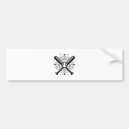 honkbal vintage bumpersticker (Voorkant)