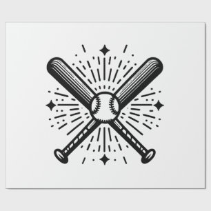 honkbal vintage cadeaupapier