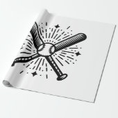 honkbal vintage cadeaupapier (Uitgerold)
