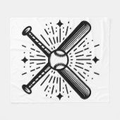 honkbal vintage fleece deken (Voorkant (Horizontaal))