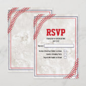 Honkbal Vintage Grunge RSVP Kaart (Voorkant / Achterkant)