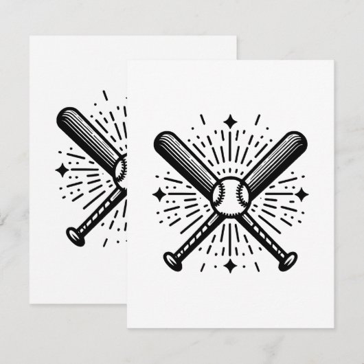 honkbal vintage informatiekaartje (Voorkant / Achterkant)