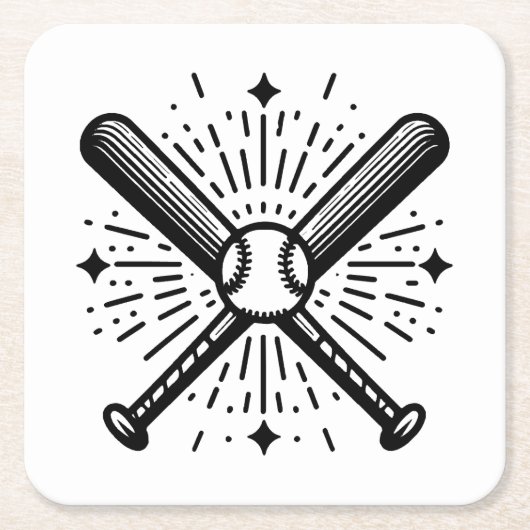 honkbal vintage kartonnen onderzetters (Voorkant)