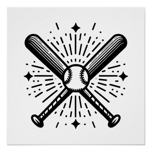 honkbal vintage perfect poster (Voorkant)