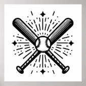 honkbal vintage poster (Voorkant)