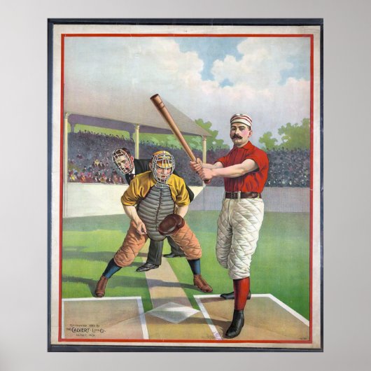 Honkbal Vintage Sport Print (Voorkant)