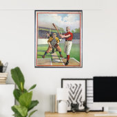 Honkbal Vintage Sport Print (Thuiskantoor)