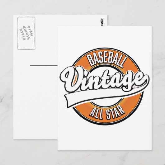 Honkbal vintage stijl logo. briefkaart (Voorkant / Achterkant)