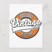 Honkbal vintage stijl logo. briefkaart (Voorkant)